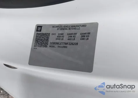 2021 Chevrolet Silverado 2500Hd 2Wd Long Bed Wt z USA, uszkodzony, nr VIN 1GB0WLE77MF226209